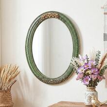 Cirelle 1pc Vintage Gold Ornate Oval Wall Mirror For Bathroom, Bedroom, Living Room, Traditional Victorian Rococo Style Decorative Carved Frame Hanging Mirror - 1PC - View 11