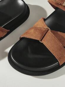 Solecia Women's Retro Style Buckle Simple Design Elegant Temperament Versatile Comfortable Flat Sandals, Suitable For Commuting, Dating, Parties, Celebrations, Weddings, Vacations And Other Occasions Summer - Brown - View 5