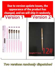 50% Mink Hair Acrylic Nail Brush, High-Quality Mink Hair Nail Brush, Wooden Handle, Gel Extension Nail Brush, Drawing Tool, Size 8/10/12 - Pink - View 11