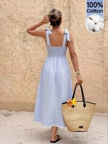 Serisse Đầm dự tiệc midi nữ kẻ sọc thanh lịch, thắt eo. - Nhiều màu - Xem 2