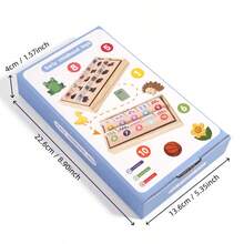MINKOJA Wooden 4-In-1 Matching Game Box For Kids, Montessori Educational Early Learning Toy, Number Shape Color Animal Cognitive Flash Cards, Toddler Concentration & Observation Training Toy With Wooden Storage Box, Enlightenment Gift For Boys And Girls - Multicolor - View 8