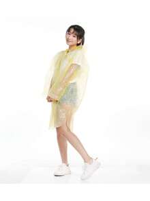 SHEIN 1-10件装一次性雨衣，颜色随机，带防风罩，便携式防水斗篷，适合旅行和户外活动 - 透明一次性旅行用品，旅行酒店必备，户外必备，客房用品，沙滩旅行迷你月经尿布用品，浴室配件，户外漂流雨衣，旅行便携 - 彩色 - 查看 5