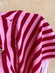 Soleia Bộ đồ bơi tankini buộc dây cổ kiểu dáng thường ngày kẻ sọc dành cho nữ, thích hợp đi biển mùa hè. - Nhiều màu - Xem 6