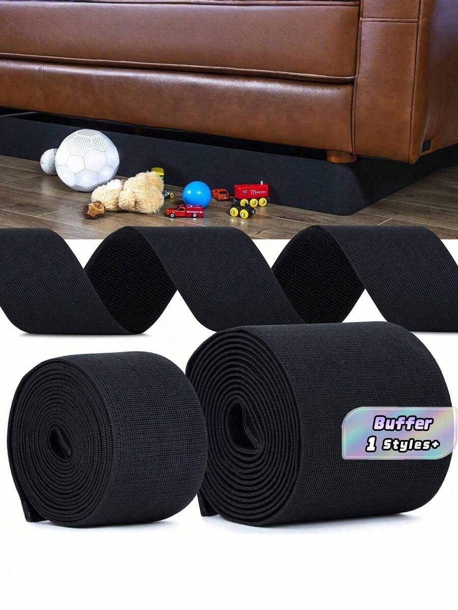 1pc Under Sofa Toy Blocker, Adjustable Gap Bumper, Sectional Connectors For Sliding Sofas, Bumper Guard For Avoid Things Sliding Under Couch & Furniture (Include Adhesive Mounting Strap) - Multicolor - View 1