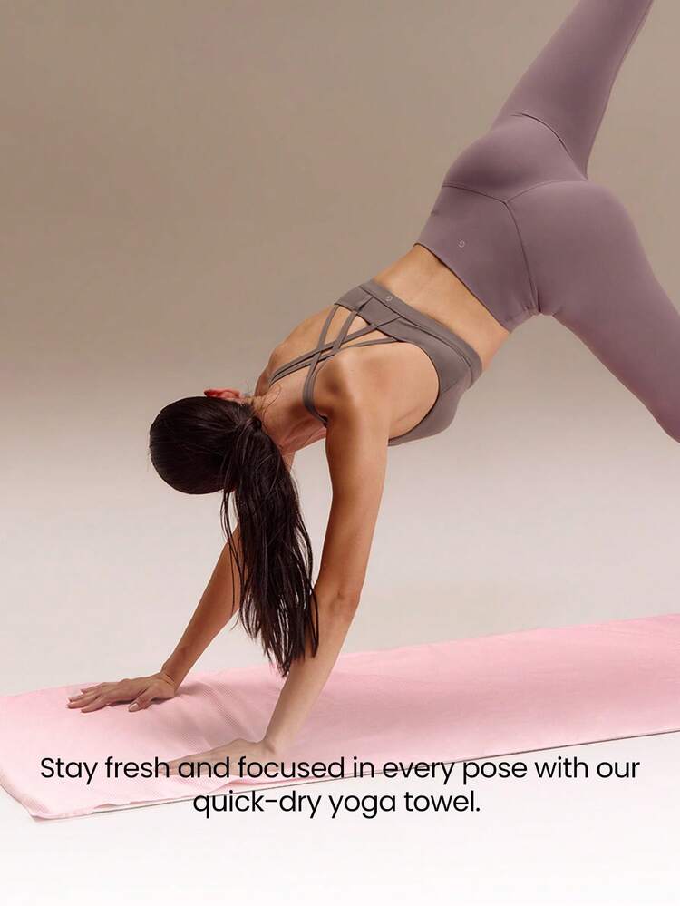Fresh Focus Sweat-Wicking Quick-Dry Non-Slip Yoga Pilates Mat Towel Studio Gym Daily Active Wear