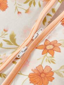 Cozy Pixies 1 pieza Saco de dormir para bebé, patrón de flores naranjas, mangas desmontables, cómodo y suave, adecuado para regalar sacos de dormir para recién nacidos, certificado por Oeko-Tex - Multicolor - Ver 10