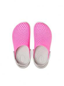 Crocs Literide Kids Clogs Pink White 205964 - Pink and Grey and White - View 5