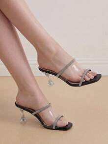 Eladyva Giày sandal cao gót thời trang và thoải mái dành cho nữ mùa xuân/hè, thích hợp cho các buổi tiệc và liên hoan, ngày Valentine. - màu đen - Xem 1