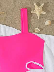 One-Piece Gadis Remaja - Berwarna merah muda - View 3