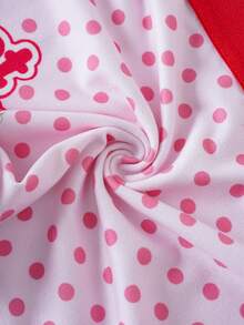 Strawberry Shortcake X SHEIN Bộ áo lót và áo ngực hai dây in họa tiết chấm bi dành cho nữ - Hồng - Xem 7