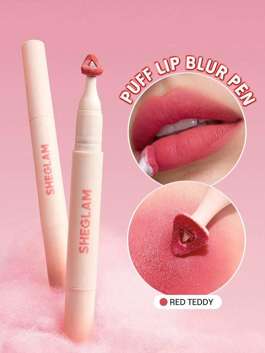 SHEGLAM Marshmallow Puff 唇部暈染筆-330 Red Teddy 品牌美妝化妝品 適合女士與女孩 - 330 紅色泰迪熊 - 查看 1