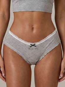 DAZY Set de 2 bragas cortas con estampado de lunares para mujer - Multicolor - Ver 4