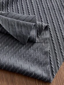 SWAVVY Kaos Pria Kasual Musim Panas Bertekstur Longgar dengan Hiasan Kancing di Bagian Bawah dan Hem Asimetris - Grey - View 3