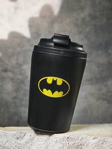 BATMAN X SHEIN 360毫升/12盎司防漏不锈钢杯，方便携带。 - 黑色 - 查看 1