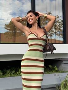 Yohana Edit Women's Spring/Summer New Knitted Crochet Crossed Backless Striped Bohemian Dress, Elegant Vacation Dress Summer Outfits For Women Ave Outfits Festival Rave Festival Rave Outfits Festival Outfits For Women Country Concert Outfit Festival Outfits Sundress Western Clothes For Women Summer Dresses For Women Dresses For Women Summer Outfits For Women Vacation Boho Elegant Dresses Vacation Outfits Women Elegant Dresses For Women - Multicolor - View 4
