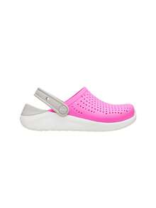 Crocs Literide Kids Clogs Pink White 205964 - Pink and Grey and White - View 1
