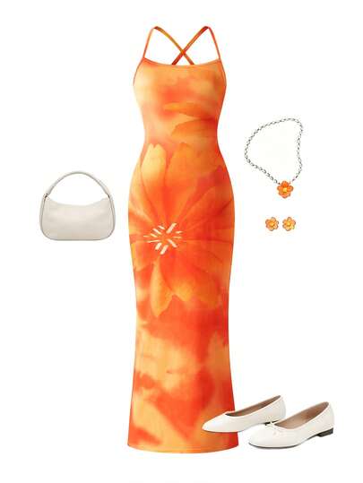 Sparklyn Đầm maxi kiểu dáng nghỉ mát cho bé gái tuổi teen, dây mảnh, cổ chữ V, xẻ tà bên, họa tiết hoa rực rỡ khắp thân đầm, chất liệu dày vừa phải, thích hợp cho kỳ nghỉ, bãi biển, lễ hội âm nhạc, tiệc tùng, đi chơi hàng ngày, hẹn hò, hòa nhạc, câu lạc bộ, mùa hè.