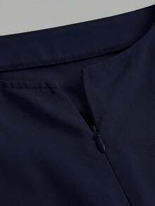 Firerie Kids Firerie Kids Tween Girl Solid Color Ruched Asymmetrical Shoulder Wide Leg Jumpsuit - Navy Blue - View 4