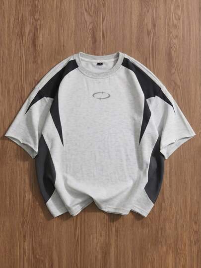TOKVUE Men's Casual T-Shirt, Short Sleeve Round Neck T-Shirt, Knit Top, Casual Style, Ins Style