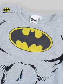 Maija Kids BATMAN X SHEIN Maija Kids 女童柔软针织圆领短袖T恤，印有超级英雄图案 - 彩色 - 查看 6