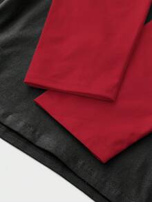 SWAVVY Camiseta de manga larga con estampado para hombre - Rojo - Ver 4