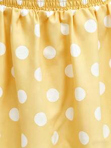 Franclia Women's Elegant Square Neck Flare Sleeve Ruffle Hem Short Dress, Summer - Light Yellow - View 8