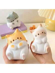 MINKOJA 猫咪套装，柔软硅胶可爱小猫咪，顶级减压玩具，男女老少皆宜的独特礼物，动物造型橡皮泥捏捏乐玩具，派对小礼物，青少年圣诞袜填充物 - 彩色 - 查看 3