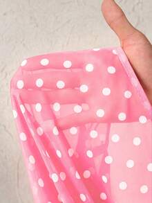 BamGleam Áo kiểu nữ chấm bi tay cánh dơi bất đối xứng - Màu Hồng baby - Xem 7
