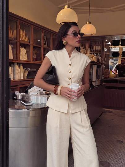 Lumalex Summer Solid Color V-Neck Front Button Casual Blazer Festival Outfits Party Wedding Graduation Ceremony Vacation Formal This Garment Effortlessly Transitions From Beach Strolls To Weekend Gatherings And Celebratory Dinners, Embodying The Charm Of Quiet Luxury And Striking Party Flair Whether At Birthday Bashes Or Fashionable Soirées Graduation Elegant Luxury Vacation