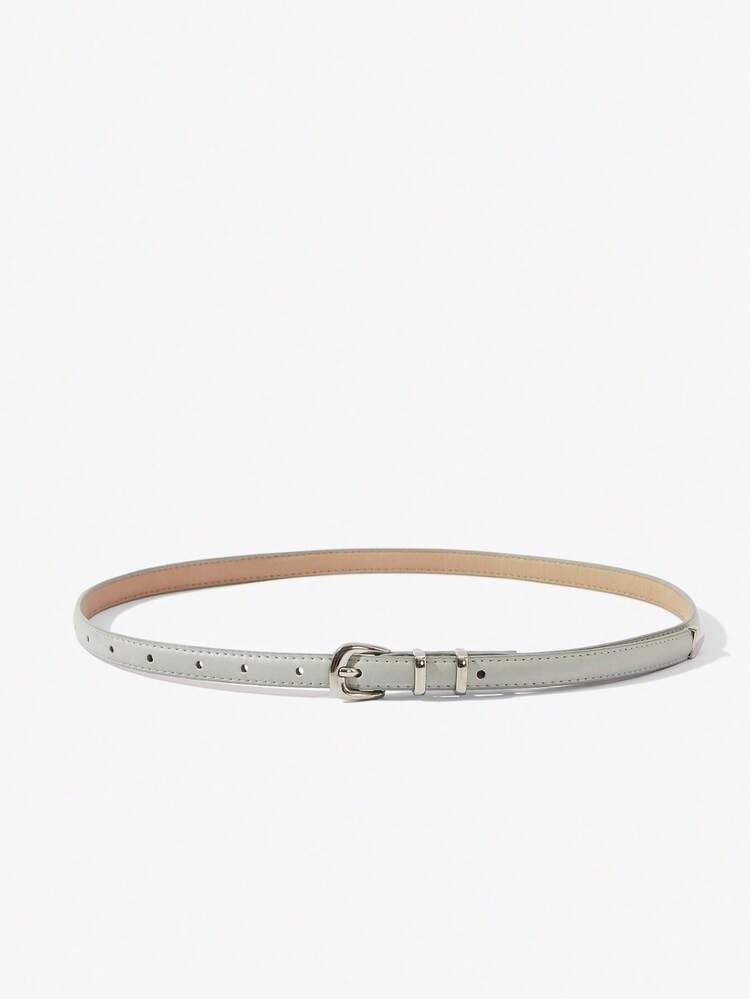 SHEIN Maija Silver Buckle Decorative Elegant Tight Belt