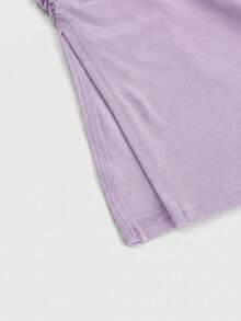ROMWE Grunge Punk Top corto de tirantes con estampado de leopardo y bajo con abertura, estilo subcultura Y2K para mujeres - Morado - Ver 4