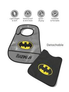 BATMAN X SHEIN 6个月~3岁宝宝防水、防油、防污围兜，TPU材质，男女宝宝均适用，适合添加辅食，超柔软超轻，可折叠便携。 - 彩色 - 查看 4