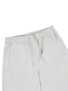 Manfinity CasualCool Men's Solid Color Drawstring Waist Pocket Casual Versatile Daily Wear Pants - Light Grey - View 5