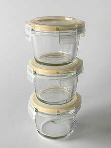 3pcs Thick Glass Food Storage Container Jar Airtight Seal Lid,Food Storage Containers With Lids - Perfect For Picnics, Meal Prep, Fridge Organization , Suitable For Baby Food, High Temp Microwave & Freezer, Mini Portable Cute & Durable Design - Multicolor - View 11