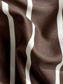 Swim Vcay Women's Brown Stripe Bikini Set, Summer Beach Vacation Holiday Casual Sexy 2 Pieces Swimwear With Lace Triangle Halter Neck Top Side-Tie Bottom - Multicolor - View 7
