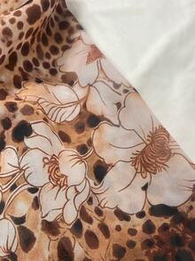 Glimmora Fashion Leopard Floral Printed Lace Trim Camisole Tank Top - Multicolor - View 5