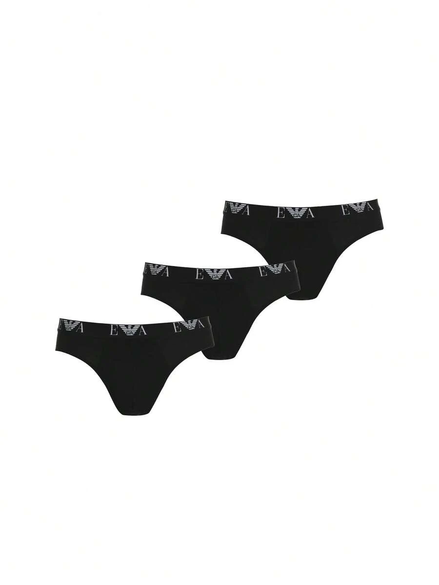 Emporio Armani 3 Pack Men's Briefs - Black - View 1
