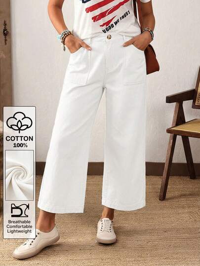 EMERY ROSE Jeans minimalistas de unicolor para tallas grandes de uso diario