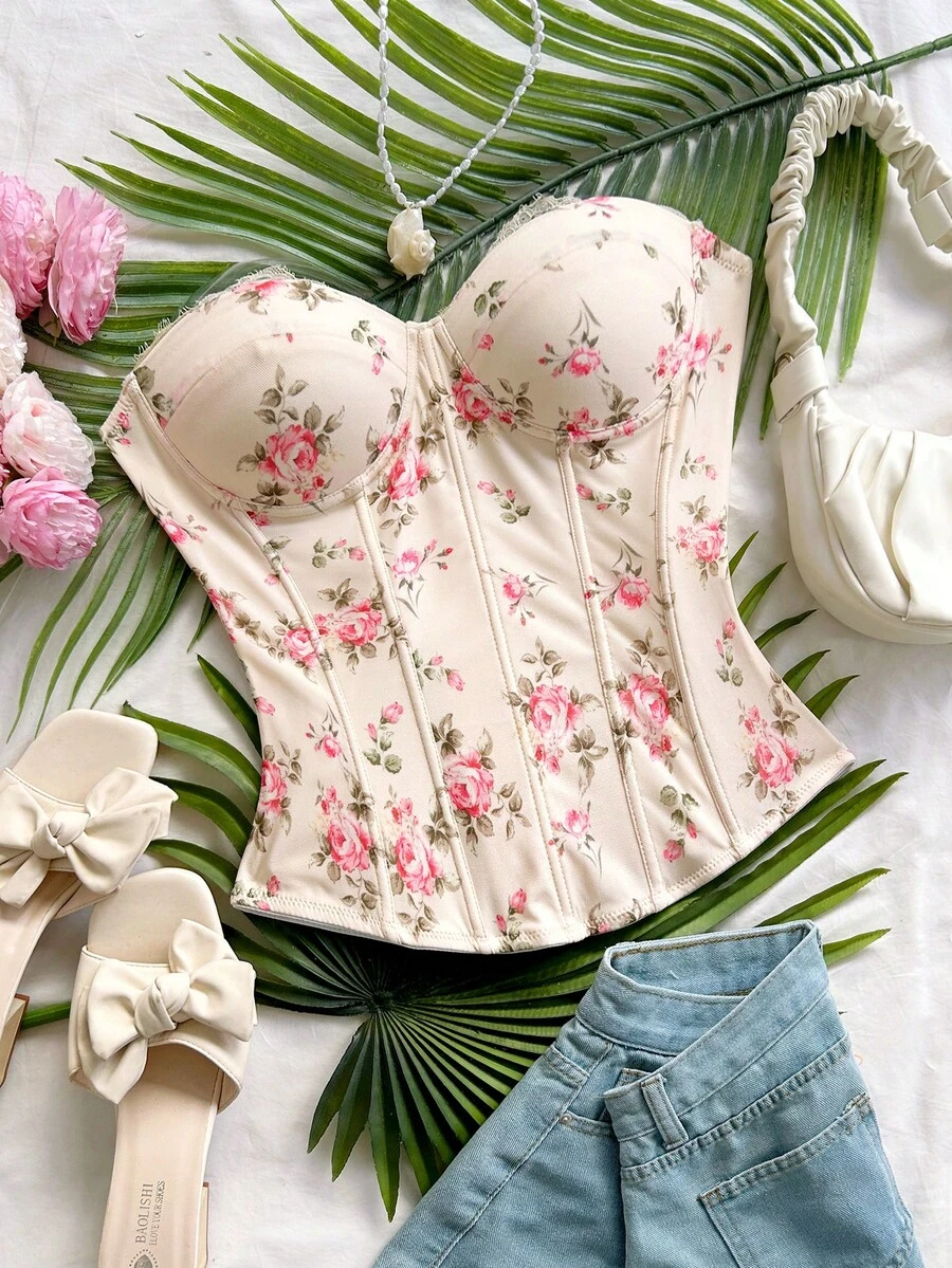 Soleia Áo hai dây ren hoa dành cho nữ, thích hợp cho kỳ nghỉ - Nhiều màu - Xem 1