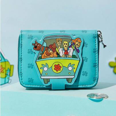 Joivida SCOOBY-DOO X Ví đựng tiền xu in họa tiết màu xanh dương thời trang, dễ mang theo.