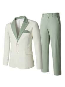 Manfinity Bizformal Bộ vest cưới nam màu xanh lá cây và trắng mùa xuân/hè - Nhiều màu - Xem 3