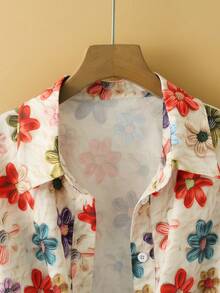 New Women's Casual Solid Color Chiffon Blouse With Short Batwing Sleeves - 多色 2 - 查看 4