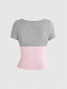 ROMWE Y2K Bộ 2 áo croptop casual dành cho nữ - màu nâu - Xem 2