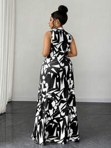 Maweii Plus Size Women Casual Striped Knit Twist Design Dress - Multicolor - View 3