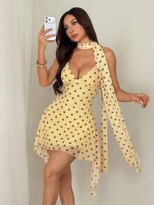 Women Short Dresses - Light Yellow - View 3
