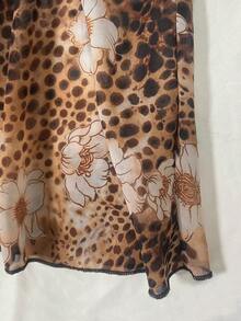 Glimmora Fashion Leopard Floral Printed Lace Trim Camisole Tank Top - Multicolor - View 3