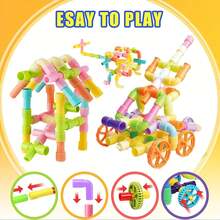 MINKOJA 30/50/72/100/150pcs Water Pipe Creative Learning Building Blocks, Educational Toy,Architecture Educational Toy For Kids Designer, Toy Gift, Kids Toys - Multicolor - View 5