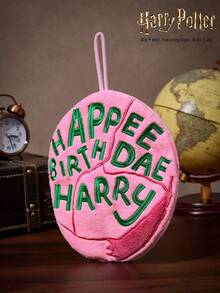 HARRY POTTER X 1条绣有“哈利生日快乐”字样的蛋糕造型毛绒毛巾，柔软珊瑚绒材质，吸水性强，可悬挂使用，适用于厨房和浴室。 - 粉色 - 查看 3