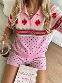 CovetEZ Áo thun nữ tay ngắn cổ polo chấm bi và kẻ sọc, kiểu dáng thường ngày, thích hợp cho kỳ nghỉ xuân, đi chơi, phong cách sinh viên dễ thương, áo tay ngắn chấm bi, áo kẻ sọc, áo mùa hè, thích hợp cho đi làm hàng ngày, hẹn hò, tụ họp, mùa thu/đông/hè, Giáng sinh, Năm mới, Lễ Tạ ơn, tiệc tùng, đám cưới, bãi biển, lễ tốt nghiệp, thời trang, thanh lịch, thường ngày, đi chơi, hẹn hò, cuộc hẹn, đi làm, sáng bóng, Ngày lễ tình nhân, sang trọng, kỳ nghỉ, thường ngày, Y2K, đi chơi, lễ tốt nghiệp, v.v. - Nhiều màu - Xem 5