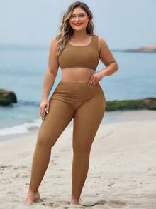 Swim Shayni Plus Size Women Loose Comfortable Digital Ombre Print Long Sleeve Maxi Dress With Separate Long Pants Modest Swimwear, Middle East Style - Multicolor - View 3